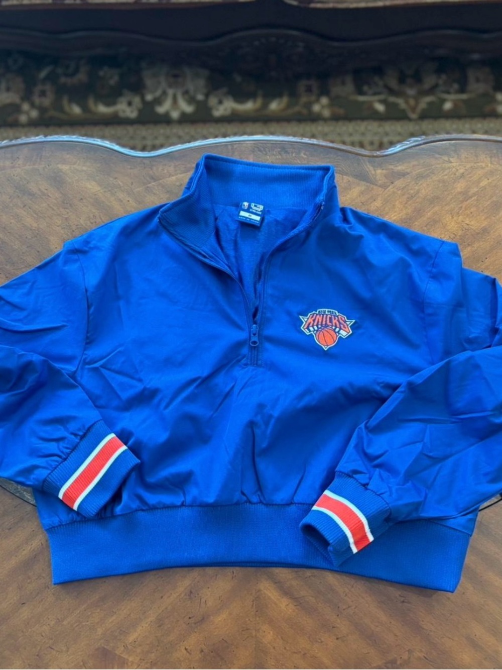 Women’s New York Knicks Lightweight  Pullover 1/4 Zip Cropped Jacket